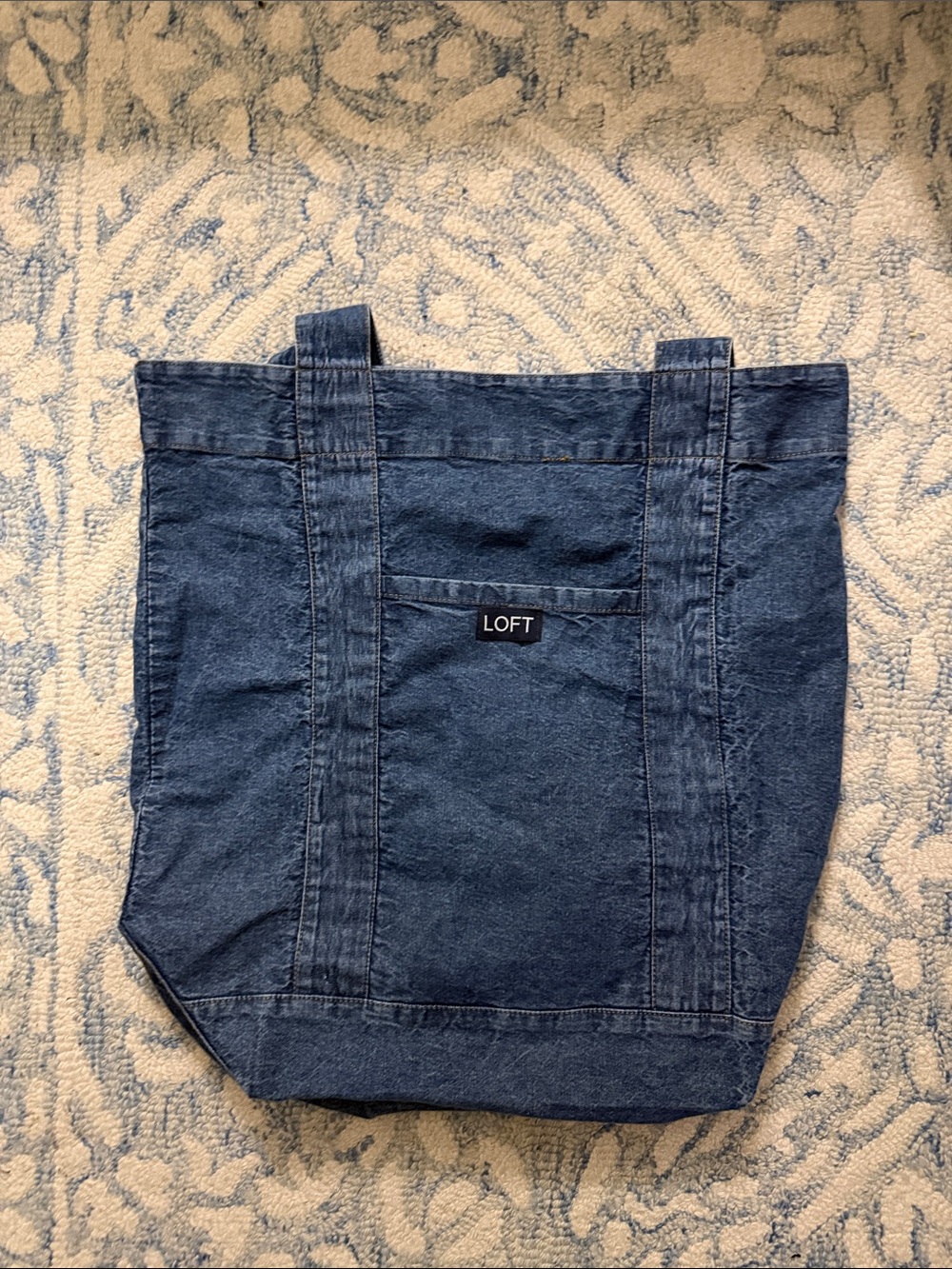 LOFT Dark Blue Denim Tote Bag